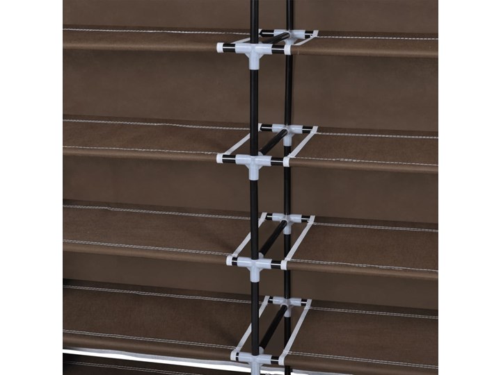 vidaXL Materiałowa szafka na buty z osłoną, 115 x 28 x 110 cm, brązowa Szerokość 115 cm Głębokość 28 cm Tworzywo sztuczne Kolor Brązowy