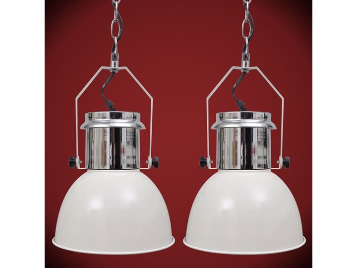 vidaXL Nowoczesne lampy sufitowe, 2 szt., regulowana długość, białe Lampa przemysłowa Lampa z kloszem Metal Kolor Biały Funkcje Brak dodatkowych funkcji