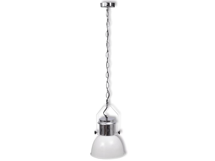vidaXL Nowoczesne lampy sufitowe, 2 szt., regulowana długość, białe Lampa przemysłowa Lampa z kloszem Metal Styl Nowoczesny