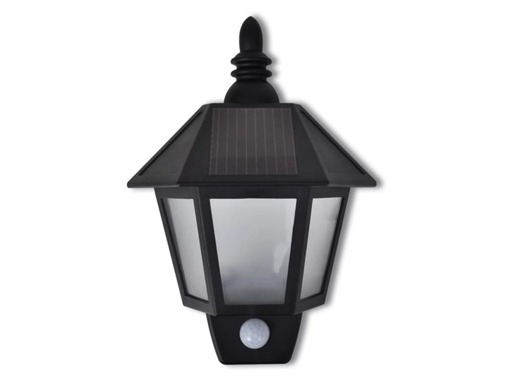 vidaXL Lampy solarne z detektorem ruchu, 2 sztuki Lampa solarna Kinkiet ogrodowy Kategoria Lampy ogrodowe Kolor Czarny