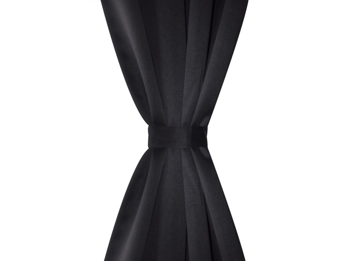 vidaXL Czarne zasłony zaciemniające z metalowymi otworami x2 135 x 245 cm 135x245 cm Zasłona zaciemniająca Mocowanie Szelki Poliester Typ Zasłony gotowe