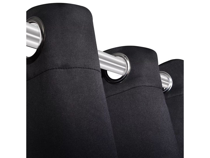 vidaXL Czarne zasłony zaciemniające z metalowymi otworami x2 135 x 245 cm Zasłona zaciemniająca Typ Zasłony gotowe 135x245 cm Poliester Pomieszczenie Sypialnia