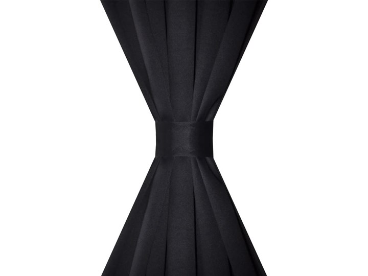 vidaXL Czarne zasłony zaciemniające, 135 x 245 cm, 2 sztuki Poliester Kolor Czarny Zasłona zaciemniająca 135x245 cm Pomieszczenie Sypialnia