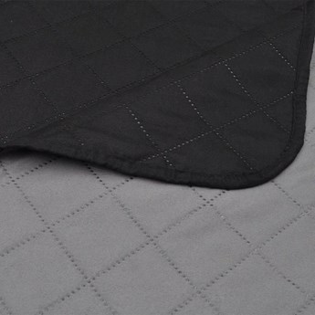 vidaXL 130884 Double-sided Quilted Bedspread Black/Grey 220 x 240 cm