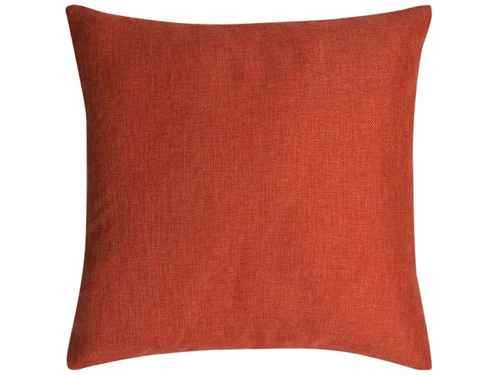 vidaXL Poszewki na poduszki 4 szt. lniane, terakota 80x80 cm Kwadratowe Poliester Len Kolor Czerwony Poszewka dekoracyjna Wzór Jednolity