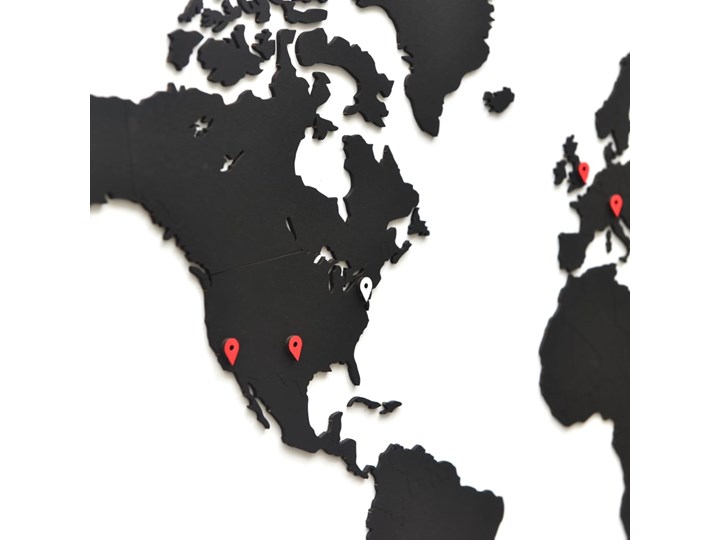 MiMi Innovations Drewniana mapa świata Luxury, czarna, 90x54 cm Kolor Czarny Kategoria Dekor ścienny