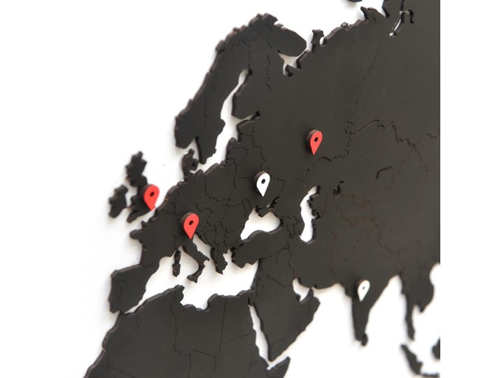 MiMi Innovations Drewniana mapa świata Luxury, czarna, 90x54 cm Kolor Czarny Kategoria Dekor ścienny