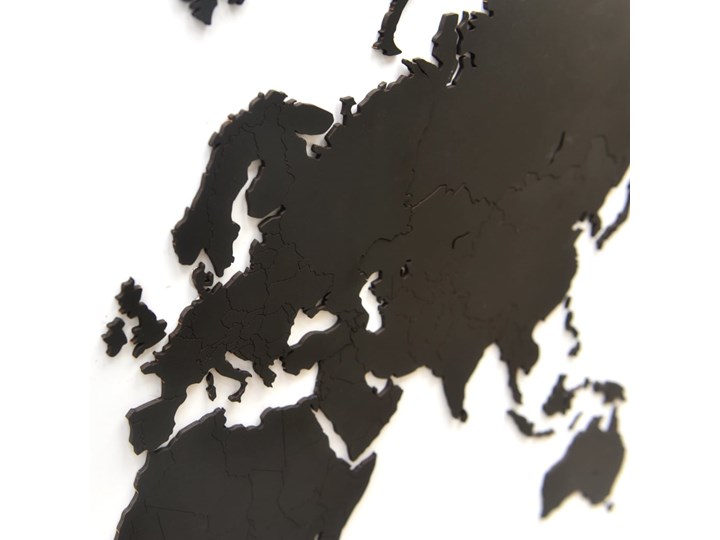 MiMi Innovations Drewniana mapa świata Luxury, czarna, 90x54 cm Kolor Czarny