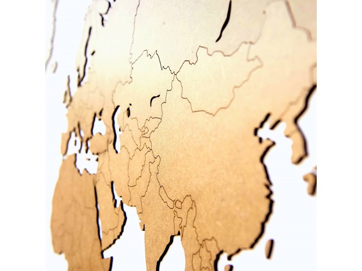 MiMi Innovations Drewniana mapa świata Luxury, brązowa, 130x78 cm Kolor Brązowy