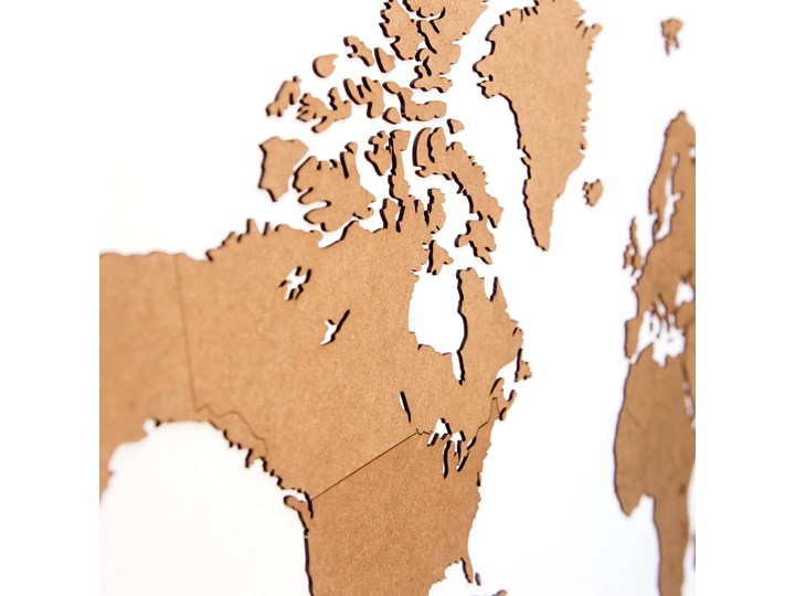 MiMi Innovations Drewniana mapa świata Luxury, brązowa, 130x78 cm Kolor Brązowy Kategoria Dekor ścienny