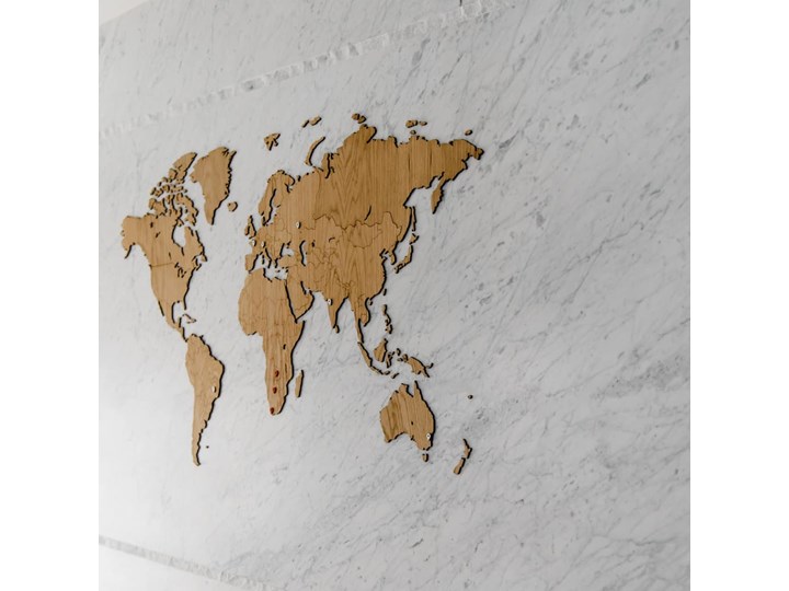 MiMi Innovations Drewniana mapa świata Exclusive, dąb, 130x78 cm Kategoria Dekor ścienny Kolor Brązowy