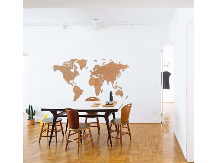 MiMi Innovations Drewniana mapa świata Giant, brązowa, 280x170 cm Kolor Brązowy Kategoria Dekor ścienny