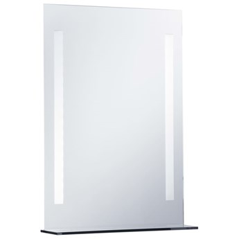vidaXL Ścienne lustro łazienkowe z LED, z półką, 50 x 70 cm