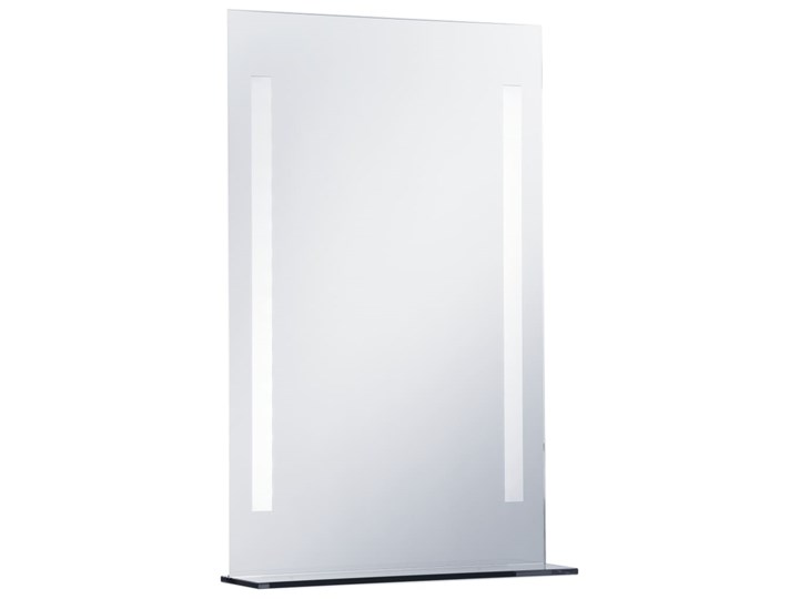 vidaXL Ścienne lustro łazienkowe z LED, z półką, 60 x 80 cm Lustro z półką Prostokątne Kategoria Lustra
