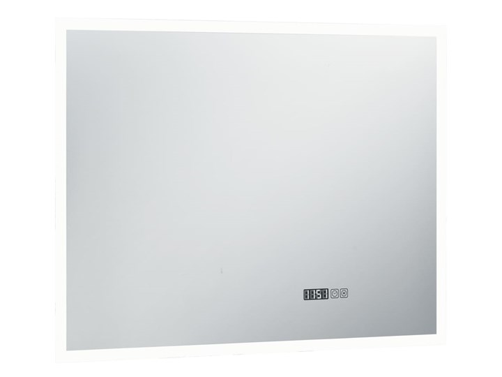 vidaXL Lustro łazienkowe z LED, czujnikiem dotyku i zegarem, 80x60 cm Prostokątne Pomieszczenie Łazienka
