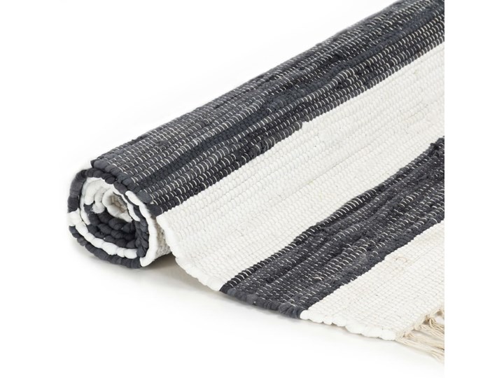 vidaXL Ręcznie tkany dywan Chindi 200x290cm bawełna, antracytowo-biały Dywaniki Dywany 200x290 cm Prostokątny Kategoria Dywany