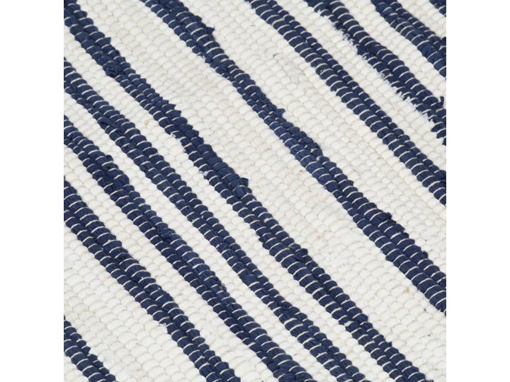 vidaXL Ręcznie tkany dywan Chindi 120x170 cm, bawełna, biało-niebieski Nieregularny Prostokątny Dywaniki Dywany Wzór Paski