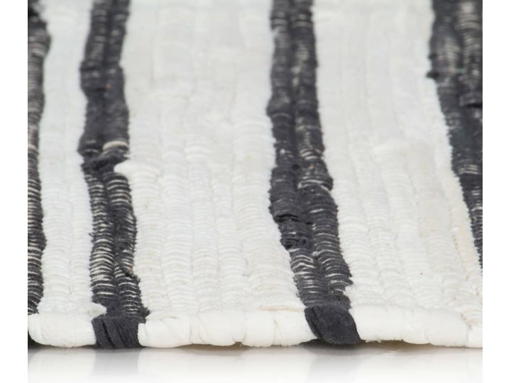 vidaXL Ręcznie tkany dywan Chindi 160x230cm bawełna, antracytowo-biały 160x230 cm Nieregularny Dywany Dywaniki Prostokątny Kolor Szary