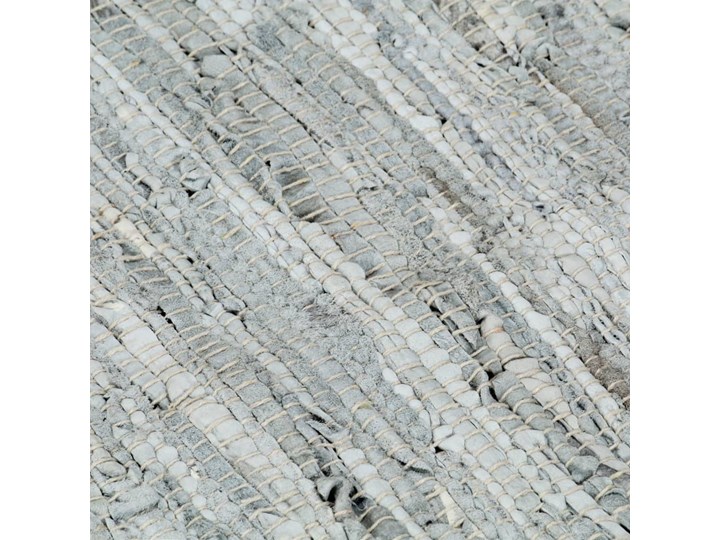 vidaXL Ręcznie tkany dywanik Chindi, skórzany, 190x280 cm, jasnoszary Skóra Dywany Wzór Jednobarwny Prostokątny Dywaniki Pomieszczenie Salon