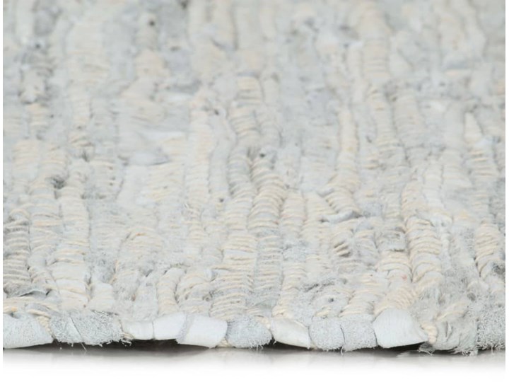 vidaXL Ręcznie tkany dywanik Chindi, skórzany, 190x280 cm, jasnoszary Skóra Dywany Wzór Jednobarwny Dywaniki Prostokątny Kategoria Dywany