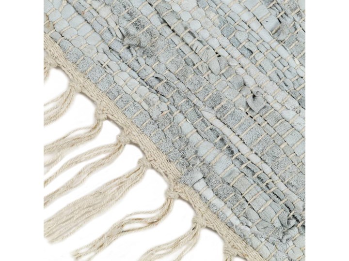 vidaXL Ręcznie tkany dywanik Chindi, skórzany, 190x280 cm, jasnoszary Dywany Dywaniki Skóra Prostokątny Kategoria Dywany