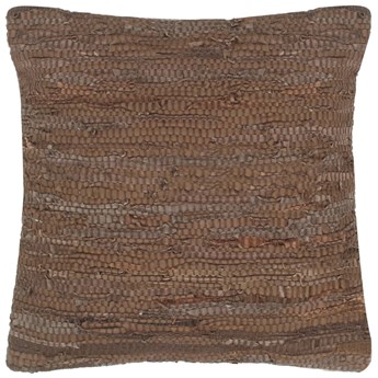 vidaXL Poduszki Chindi, 2 szt., brązowe, 45x45 cm, skóra i bawełna