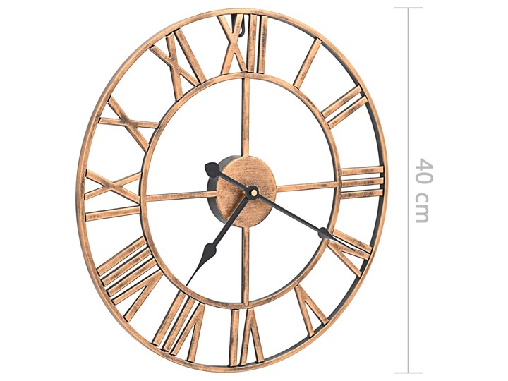 vidaXL Zegar ścienny, metal, 40 cm, złoty Styl Nowoczesny Okrągły Kategoria Zegary