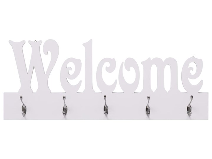 vidaXL Wieszak ścienny na płaszcze WELCOME, biały, 74 x 29,5 cm Płyta meblowa Płyta MDF Wieszak na płaszcze Typ Wieszaki
