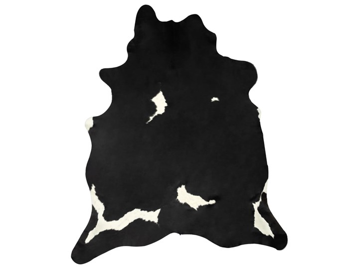 vidaXL Dywan z krowiej skóry, czarno-biały, 150x170 cm Skóra Nieregularny Dywany Kolor Czarny Pomieszczenie Salon