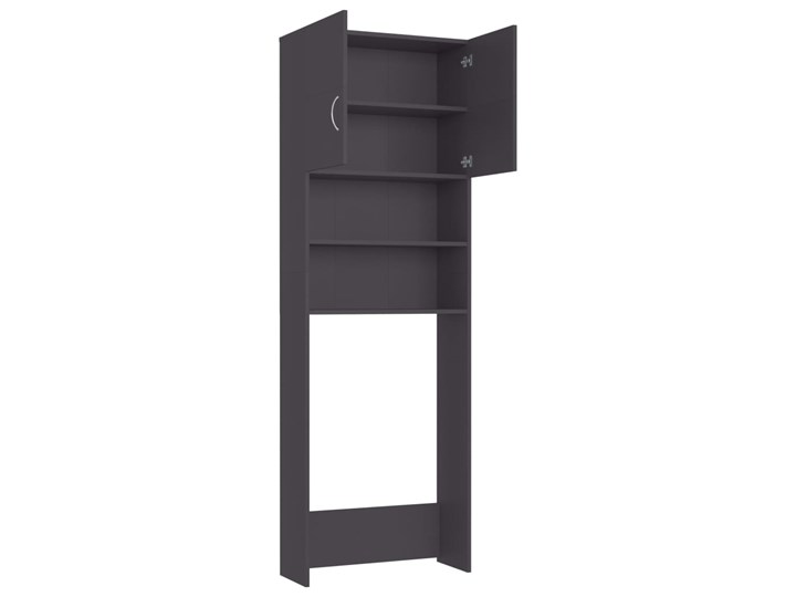 vidaXL Szafka na pralkę, szara, 64x25,5x190 cm, płyta wiórowa Szerokość 64 cm Głębokość 26 cm Płyta MDF Płyta stolarska Rodzaj frontu Drzwiczki