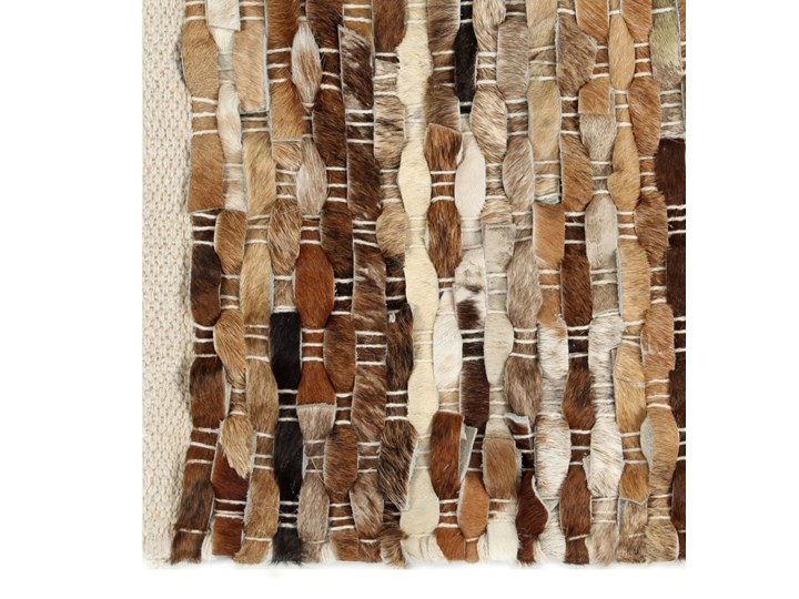 vidaXL Dywan, skóra z włosiem, 160x230 cm, brązowy/biały Bawełna Dywany Skóry Prostokątny Pomieszczenie Salon