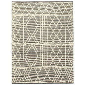 vidaXL Dywan ręcznie tkany, wełna, 140x200 cm, czarny/biały