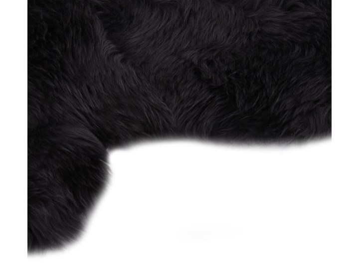 vidaXL Dywanik ze skóry owczej, 60 x 180 cm, ciemnoszary Wełna Dywany 60x180 cm Dywaniki Skóra Nieregularny Kolor Czarny