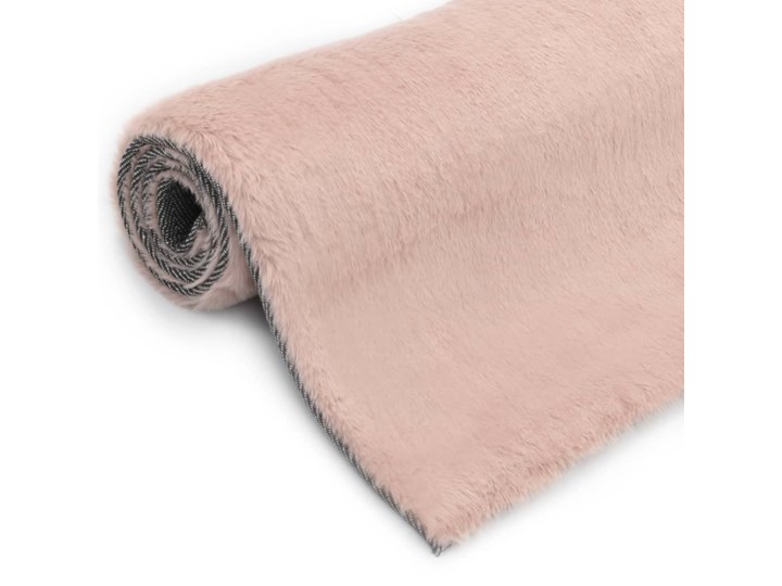 vidaXL Dywanik 80 x 150 cm, sztuczne futro królika, brudny róż Dywaniki Skóra 80x150 cm Shaggy Kategoria Dywany Dywany Skóry Prostokątny Poliester Kolor Różowy