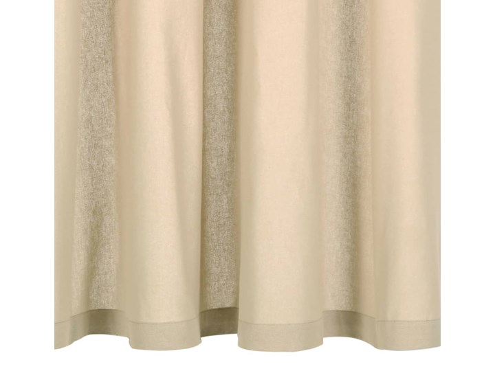 vidaXL Zasłony, metalowe kółka, 2 szt., bawełna, 140x245 cm, beżowe Zasłona zaciemniająca Pomieszczenie Sypialnia Typ Zasłony gotowe