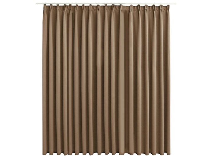 vidaXL Zasłona zaciemniająca z haczykami, taupe, 290x245 cm Poliester 245x290 cm Kolor Brązowy