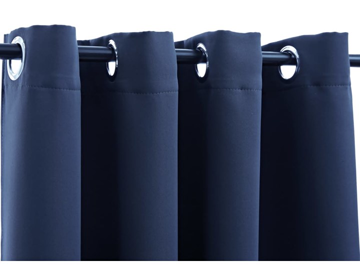vidaXL Zasłony zaciemniające z metalowymi kółkami, 2 szt., niebieskie Zasłona zaciemniająca 140x245 cm Poliester Typ Zasłony gotowe Pomieszczenie Sypialnia