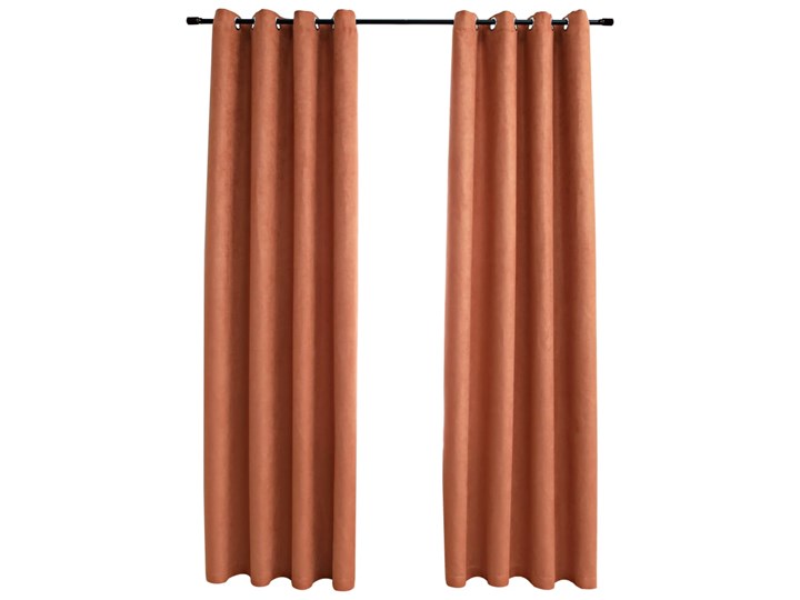 vidaXL Zasłony zaciemniające z metalowymi kółkami, 2 szt., rdzawe Zasłona zaciemniająca Poliester 140x225 cm Typ Zasłony gotowe