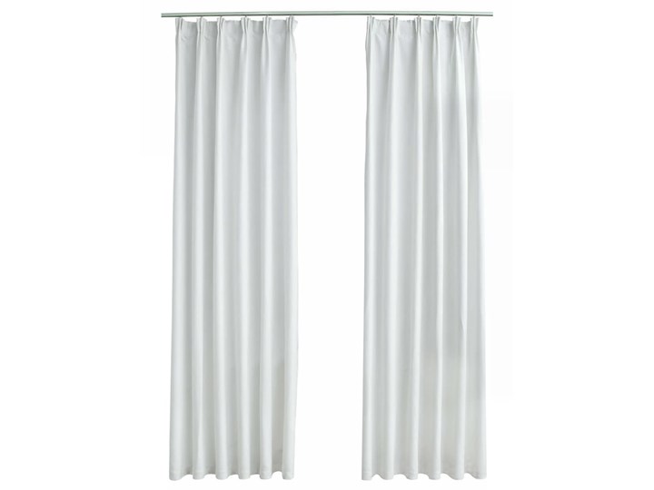 vidaXL Zasłony zaciemniające z haczykami, 2 szt., złamana biel Zasłona zaciemniająca 140x245 cm Typ Zasłony gotowe Poliester Pomieszczenie Salon