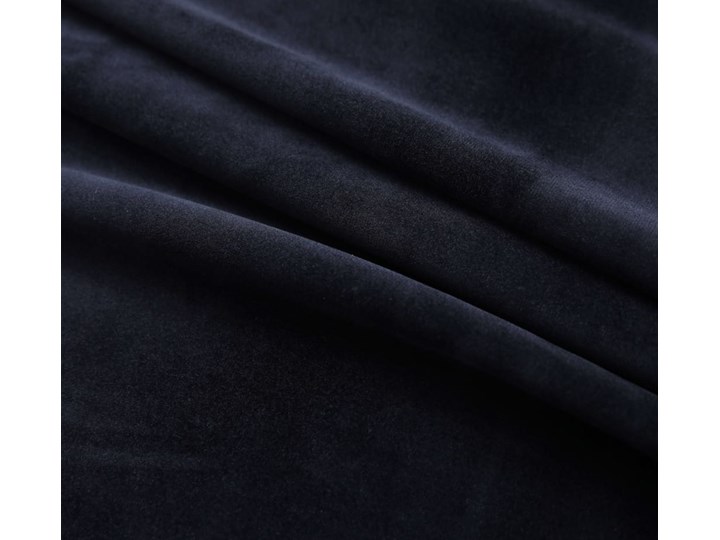 vidaXL Zasłony zaciemniające z kółkami, 2 szt., aksamitne, czarne Zasłona zaciemniająca Bawełna Poliester 140x175 cm Pomieszczenie Salon