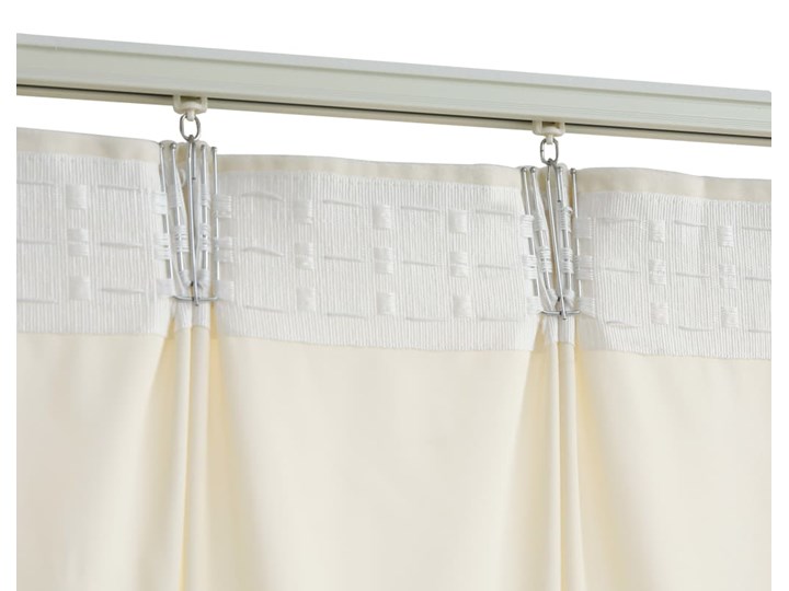vidaXL Zasłony z haczykami, 2 szt., aksamitne, kremowe, 140x425 cm Poliester Bawełna 140x245 cm 140x225 cm Zasłona zaciemniająca Kolor Beżowy