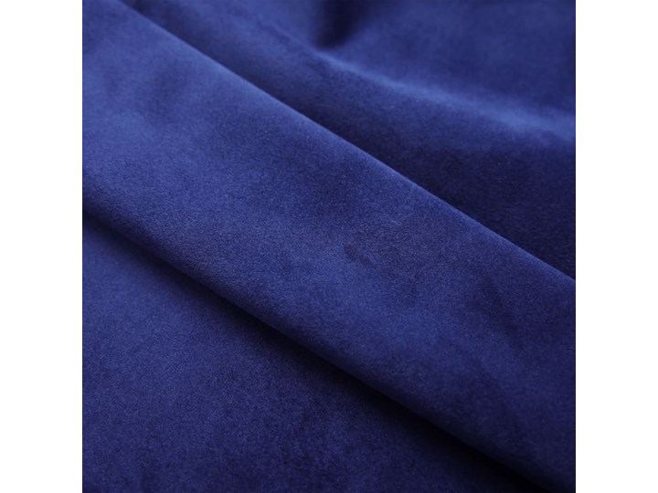 vidaXL Zasłony zaciemniające z kółkami, 2 szt., aksamitne, granatowe 140x225 cm Zasłona zaciemniająca Poliester Bawełna Pomieszczenie Salon