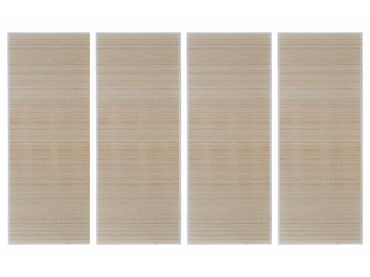 vidaXL Prostokątne, naturalne maty bambusowe, 4 szt., 120 x 180 cm Nieregularny Dywaniki 120x180 cm Dywany Syntetyk Poliester Kolor Beżowy