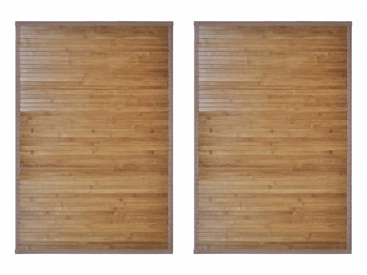 vidaXL Bambusowe maty łazienkowe, 2 szt., 60 x 90 cm, brązowe Kolor Brązowy 60x90 cm Prostokątny Poliester Kategoria Dywaniki łazienkowe