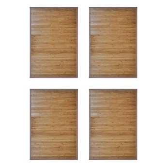 vidaXL Bambusowe maty łazienkowe, 4 szt., 60 x 90 cm, brązowe