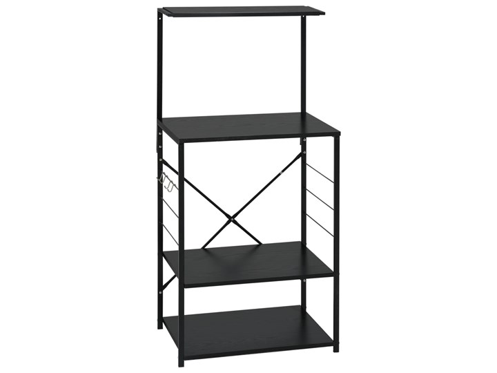 vidaXL Szafka na mikrofalówkę, czarna, 60x39,6x123 cm Stal Kolor Czarny Płyta MDF Kategoria Szafki kuchenne
