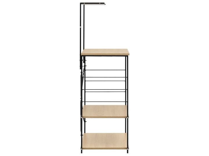 vidaXL Szafka na mikrofalówkę, czarno-dębowa, 60x39,6x123 cm Płyta MDF Drewno Kategoria Szafki kuchenne Stal Kolor Beżowy