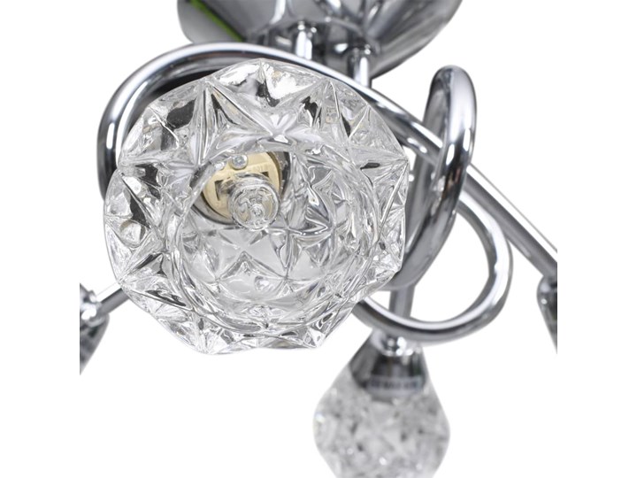 vidaXL Lampa sufitowa z kratkowanymi kloszami ze szkła, 4 żarówki G9 Szkło Metal Chrom Lampa z kloszem Stal Pomieszczenie Salon