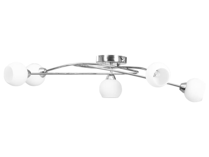 vidaXL Lampa sufitowa z okrągłymi ceramicznymi kloszami, 5 żarówek G9 Ceramika Lampa z kloszem Metal Okrągłe Chrom Styl Nowoczesny Stal Pomieszczenie Salon