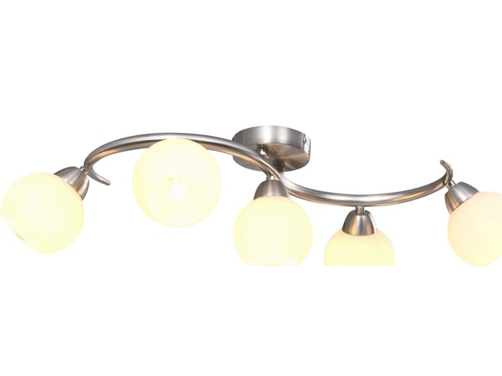 vidaXL Lampa sufitowa z ceramicznymi kloszami na 5 żarówek E14 Stal Lampa z kloszem Kategoria Lampy sufitowe Chrom Metal Ceramika Styl Nowoczesny